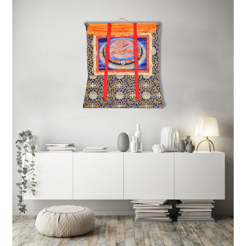 Représentation tridimensionnelle du mandala bouddhiste tibétain Kalachakra | Couleur arc acrylique sur toile
