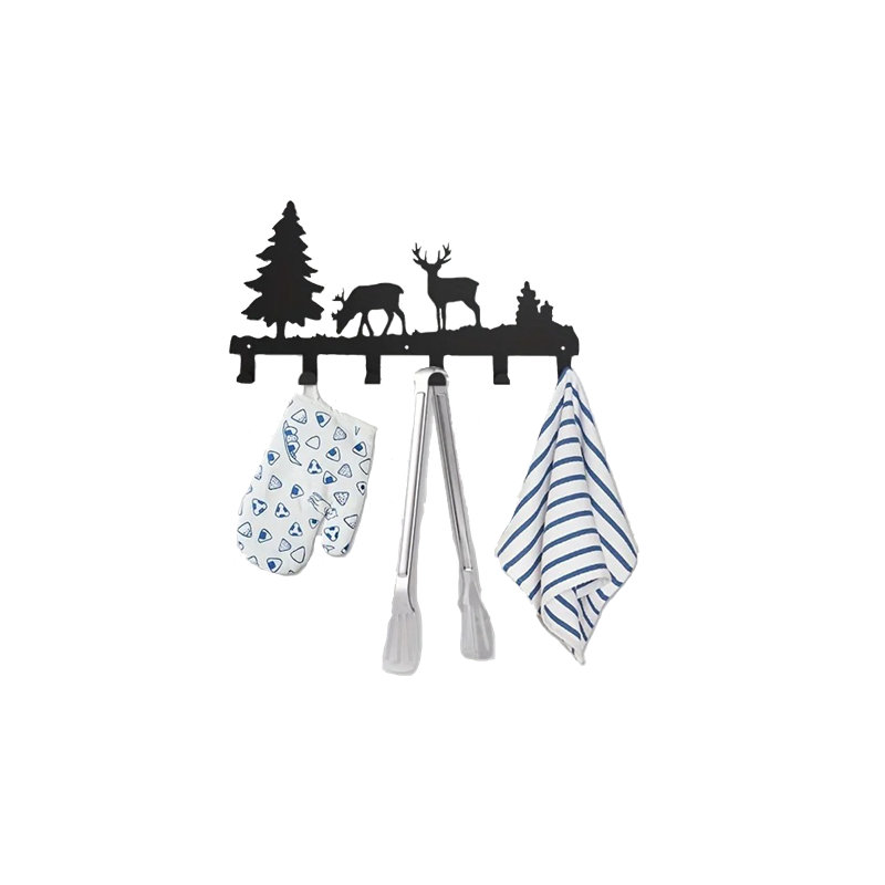 Handcrafted Elk Wall Rack, Cold-rolled Steel, Rust-resistant Coating