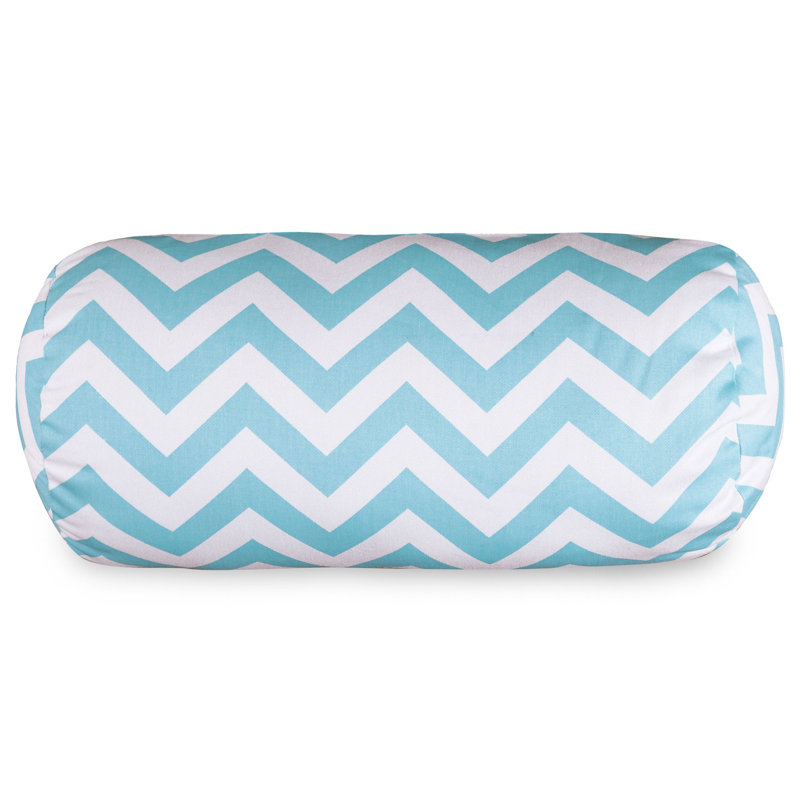 Coussin en coton à chevrons, Bleu Tiffany