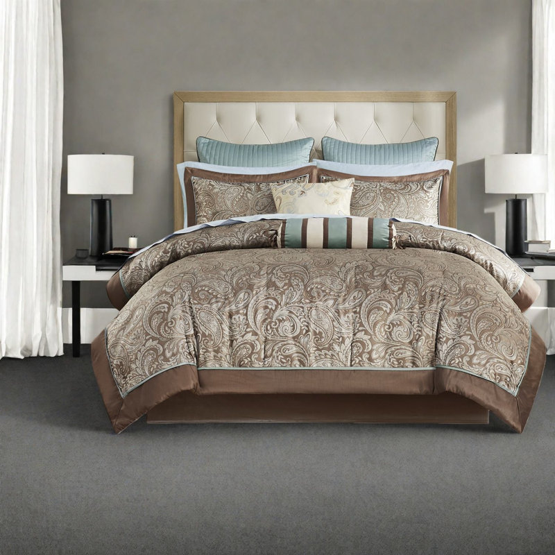Complete Cal King Bedding Sets, Cotton Sheets, Modern Paisley Home Style