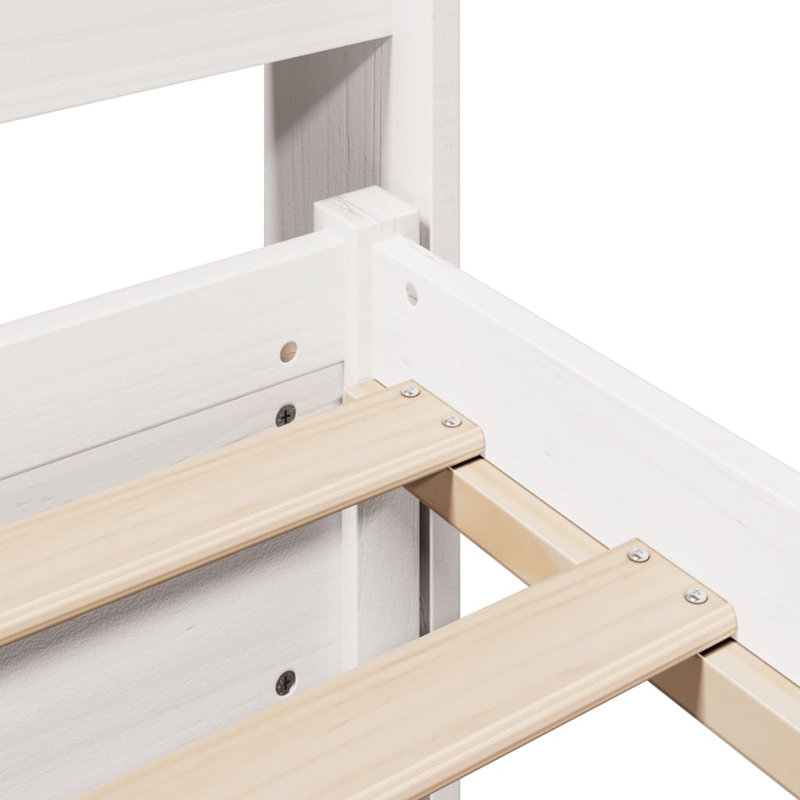 Bed Frame With Headboard Without Mattress, 190 x 218cm, White