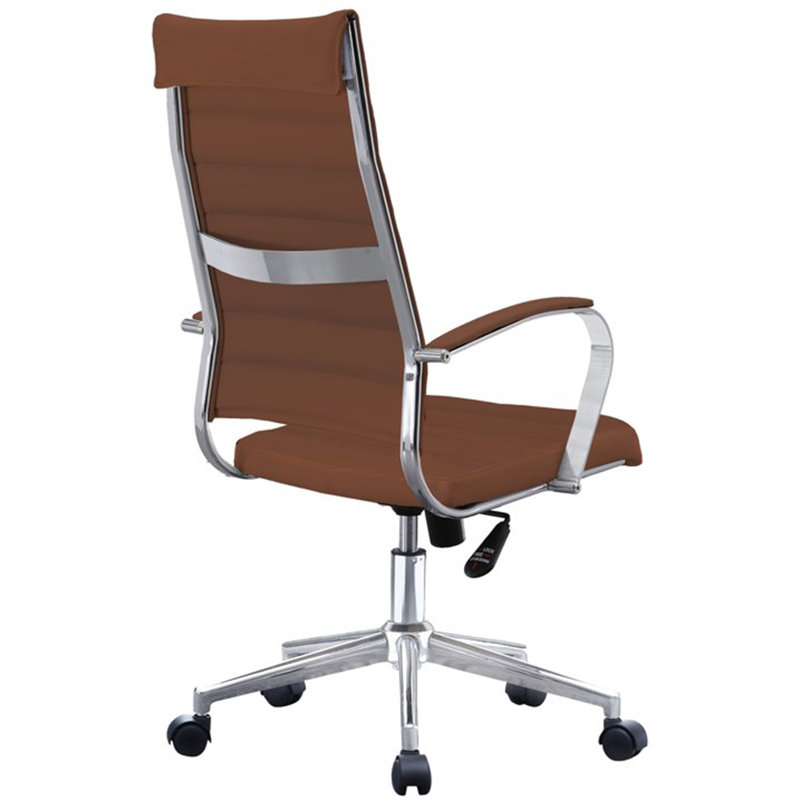Hyndman Mid Century Modern Contemporary Tall Home Ergonomic Executive Conference Swivel  Office Chair With Arms Wheels Padded Arms And Seats