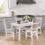 Ensemble de salle à manger de style campagne moderne blanc avec chaises rembourrées, 4 places, table rectangulaire en bois, 60 L