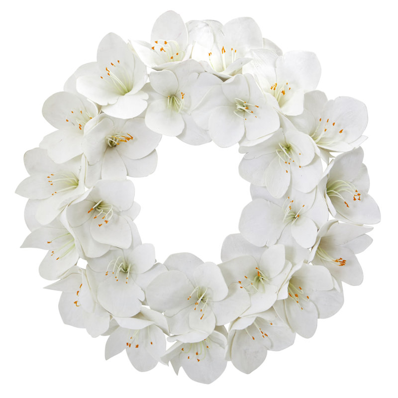 Faux Amaryllis Plastic 24'' Wreath