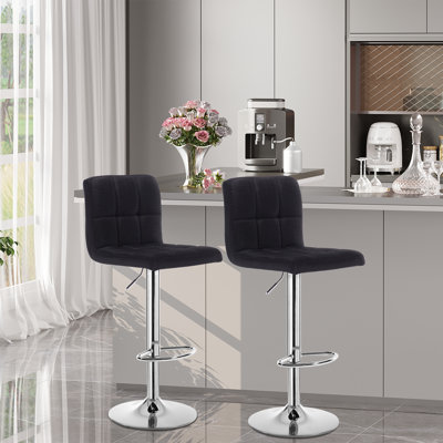 Dequincy Swivel Upholstered Adjustable Height Counter Stool with Metal Frame