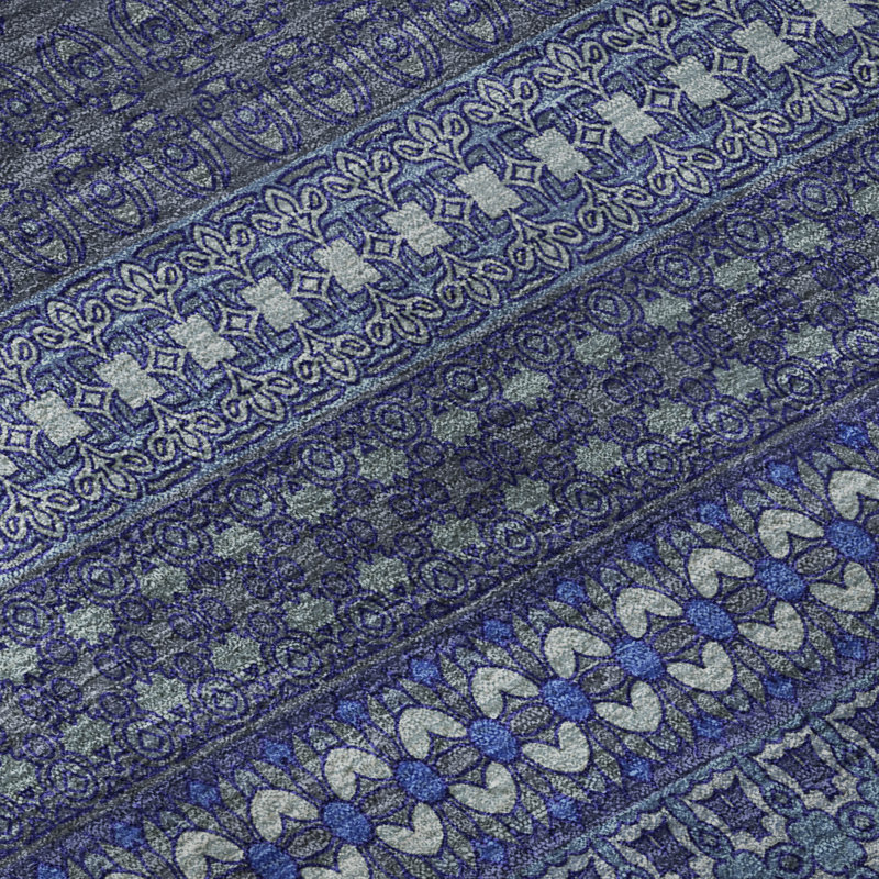 Cerrito AMF527 bleu marine lavable à la machine de qualité supérieure, Rectangle 9 pi x 12 pi