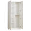 Garde-robe debout Avy avec 2 barres de suspension et 5 tablettes, porte double, blanc