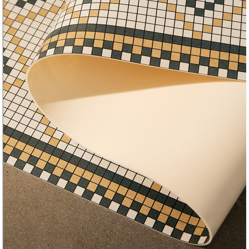 Santos Brown Easy to Clean Vinyl Mat, Runner 2'6" x 6'5"