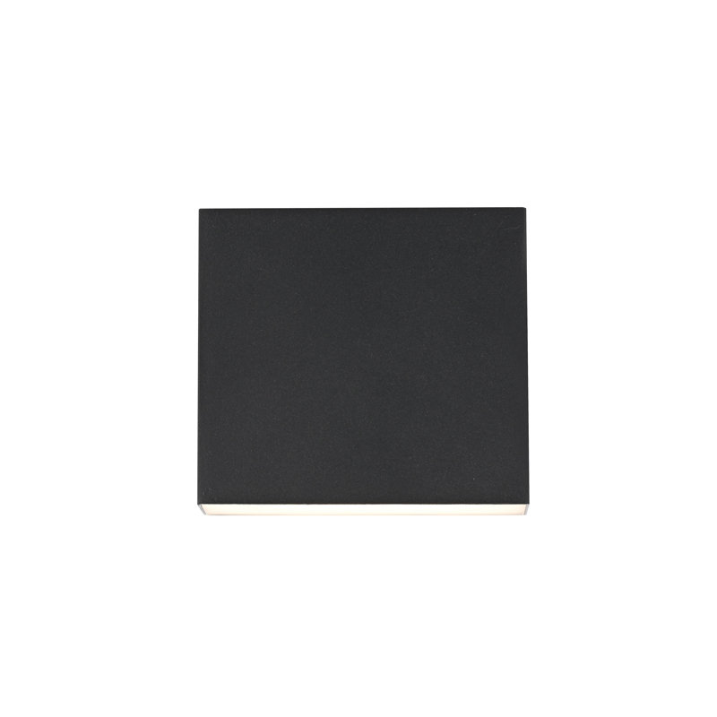 Outdoor Wall Sconce in Black, 5" H x 5.5" W x 5.5" D