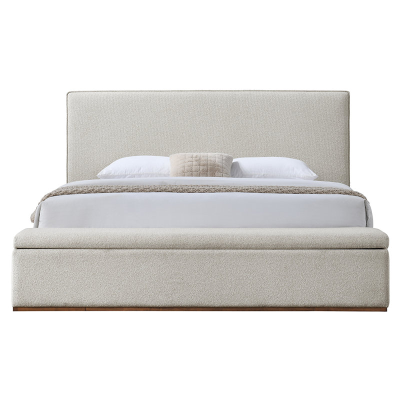 Lit tapissier avec rangement Brady, Grand lit