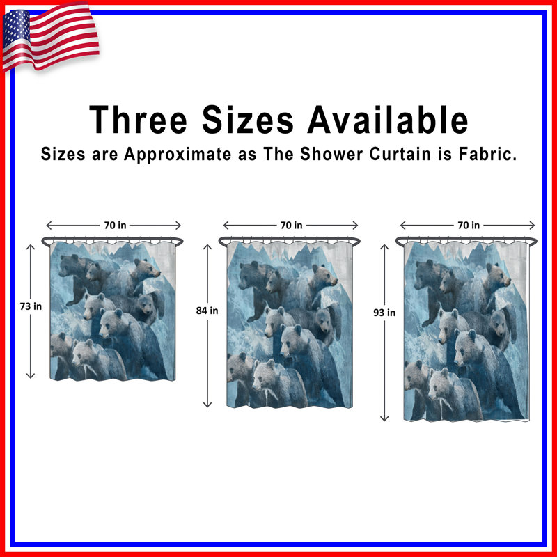 Rideaux de douche Bears In Mountain, L 70 po x H 84 po