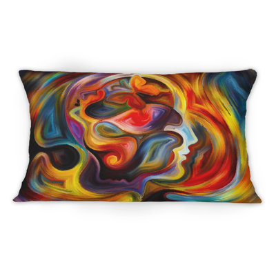 Coussin décoratif à imprimé moderne Face Face