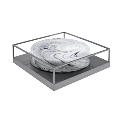 Plafonnier encastré 18 po, 4 ampoules, illustré avec verre