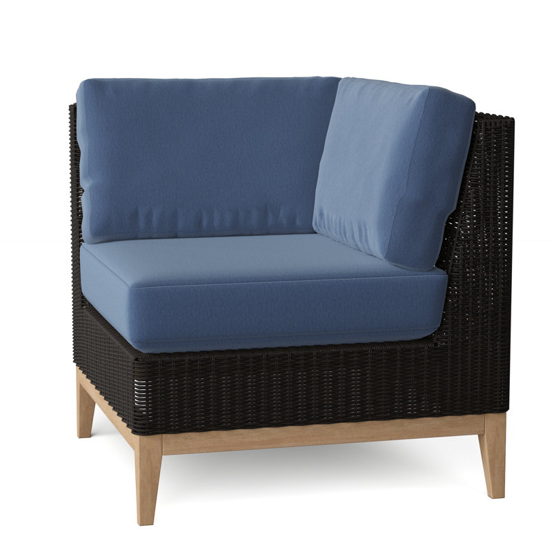 Frances Outdoor Corner Wedge Lounge Chair, Demo Putty, Frances Black