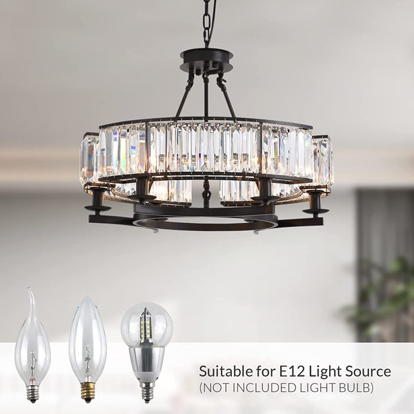 Everly Quinn Ageliki 6 - Light Dimmable Wagon Wheel Chandelier ...