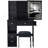 29.2" Small Size Left Drawer Desktop Vanity Table + Cushioned Stool, 2 AC+2 USB Power Station, Hair Dryer Bracket, Extra Large Touch Control Sliding LED Mirror, Tri-Color Switching, Brightness Adjust-2120520918