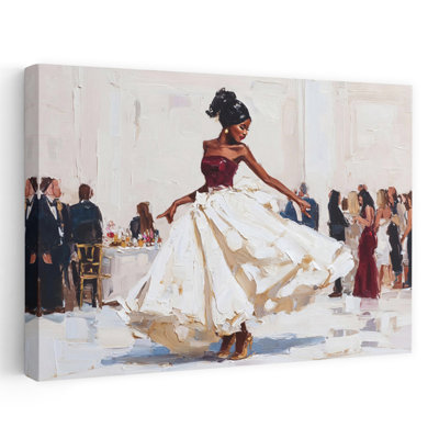«Woman Dancing Contemporary Elegant Energetic», reproduction d'art murale