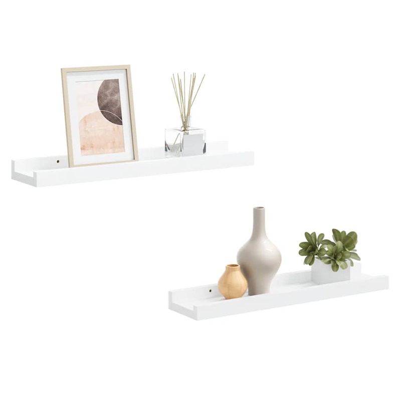 Wall Shelf Floating Shelf Wall Mounted Display Shelf for Photo Frame, White, 1.2" H x 15.7" W x 3.5" D