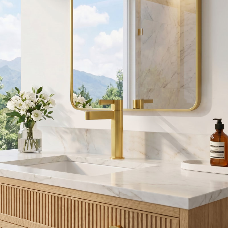 Stila Single Hole Single-Handle Bathroom Faucet , Brushed Gold