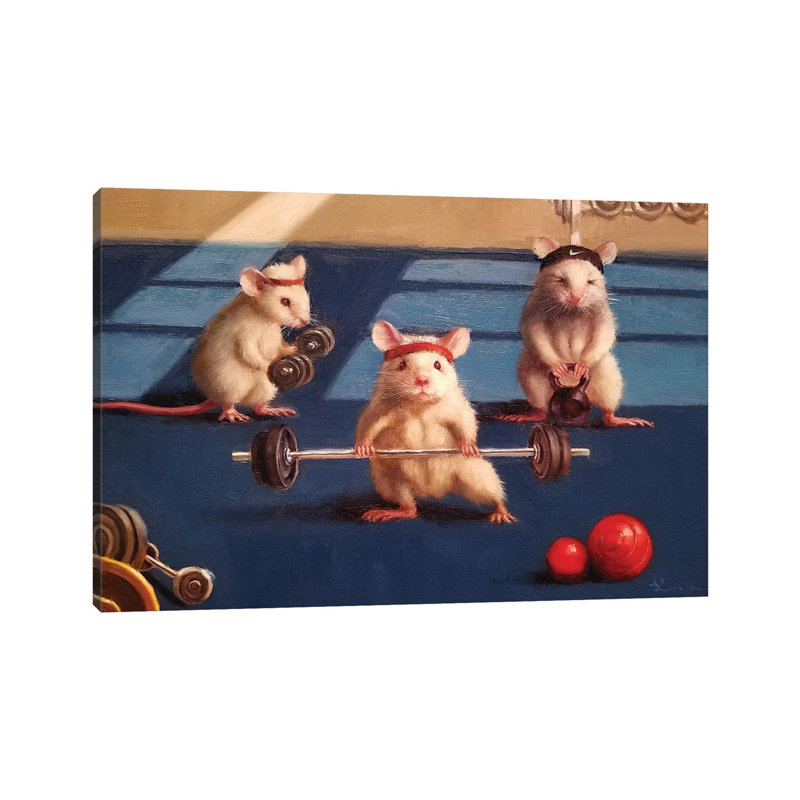 Gym Rats by Lucia Heffernan - Painting on Canvas, Wrapped Canvas, 45.72cm H x 66.04cm W x 1.91cm D