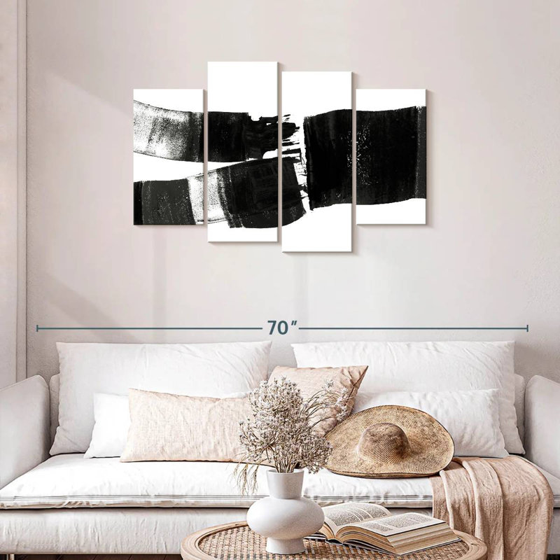 Avery brossé abstrait, H 27 po x l 43 po