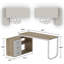 Ensemble de bureau de direction modulaire 2 pièces avec tiroirs et tablettes de rangement, poste de travail de bureau en L flexible-1710038286