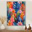«Botanical Orange Blue Palm Leaves - Palmiers et palmiers», art mural-187974998-91953374