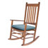 Chaise berçante d'extérieur en bois avec coussin Emjay