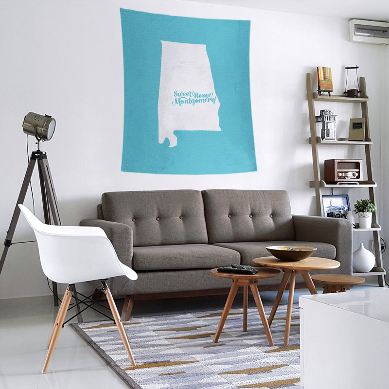 Tapisserie de montgomery alabama, H 27,5 po x l 37,5 po, Bleu sarcelle