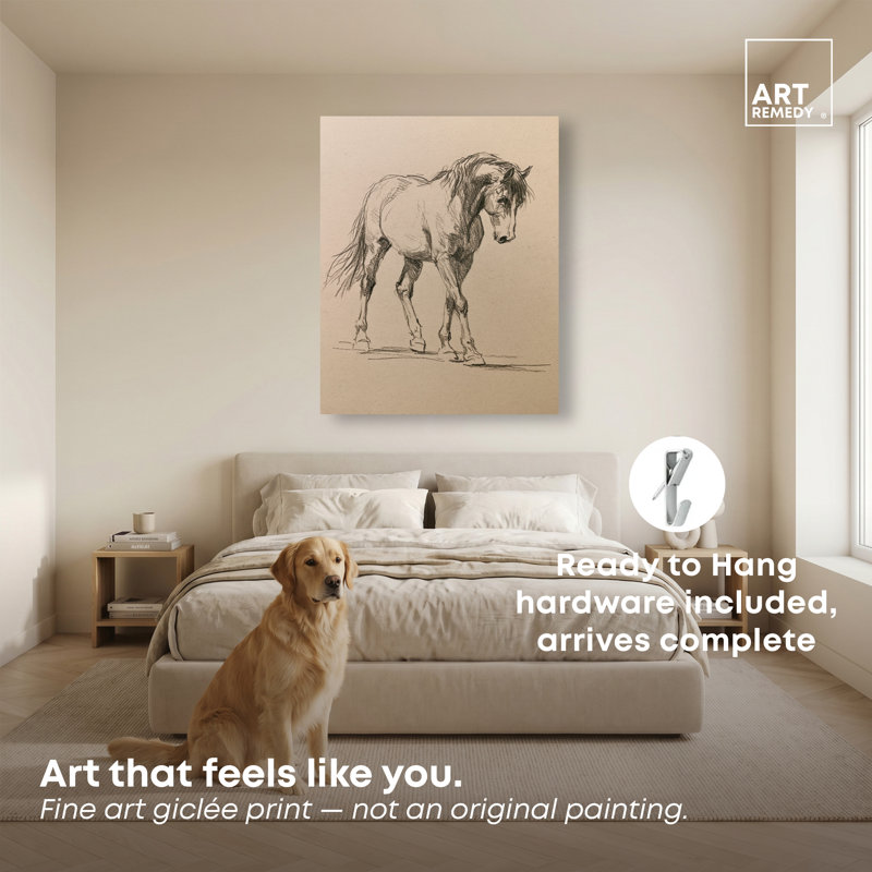 Impression sur toile Graphite Mare II, art mural de style ferme par, H 45 po x l 36 po, Toile tendue avec châssis