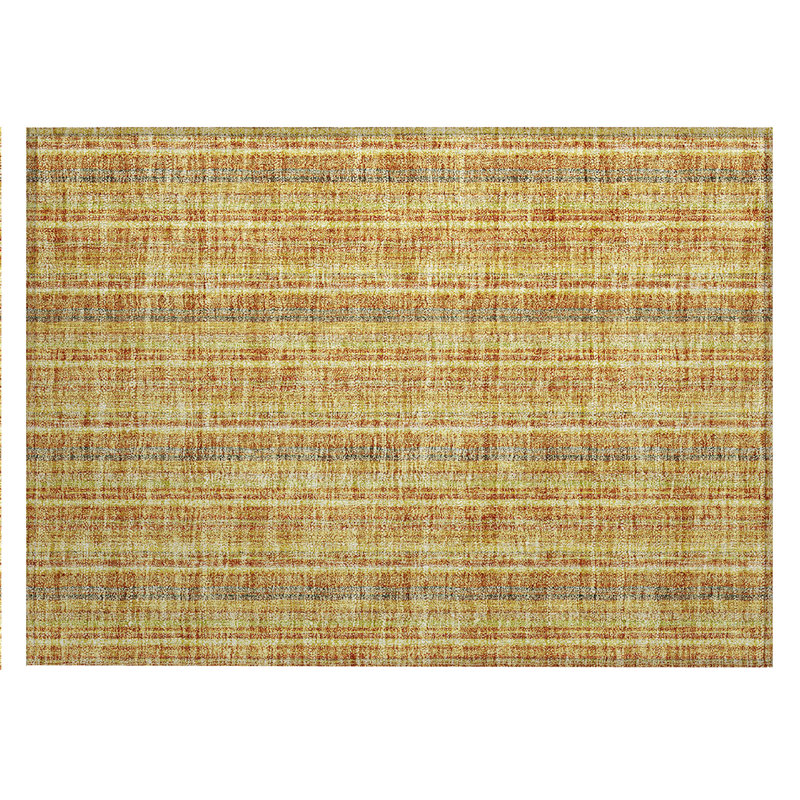 Honey Striped Synthetic Indoor/Outdoor Washable Rug
