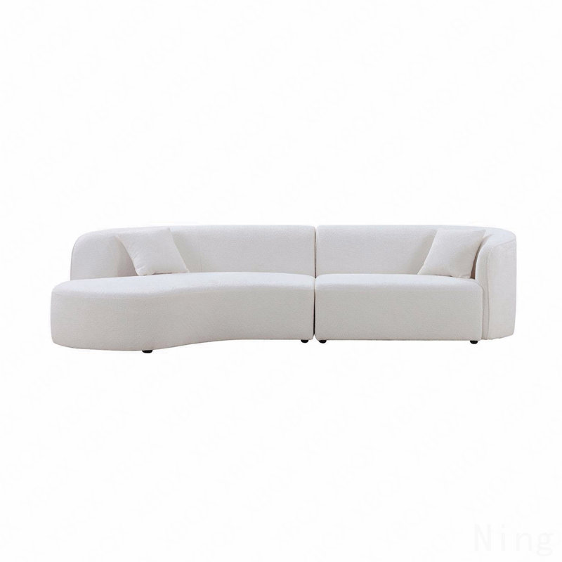 Canapé incurvé pour salon confortable, ensemble de 2 pièces avec canapé rembourré et méridienne de style moderne, canapé modulaire faisant face à la gauche, canapé Boucle