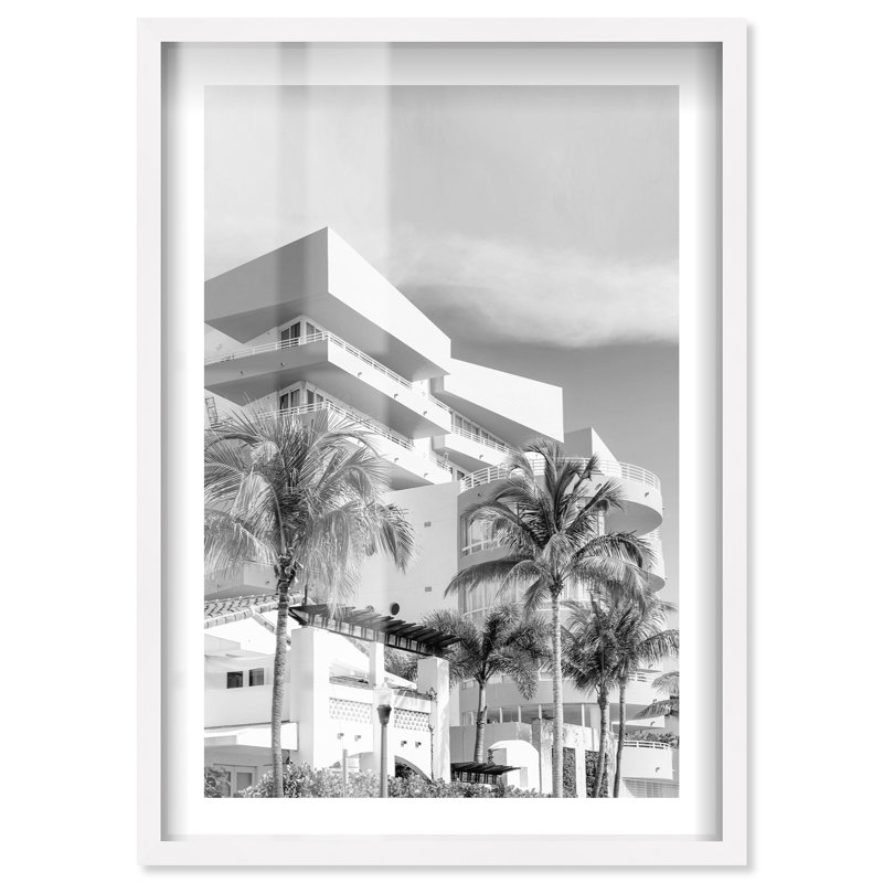 «Palm Springs Architecture Shadowbox Print Miami Art Prints» par Notoriart, H 31 po x l 21 po, Blanc