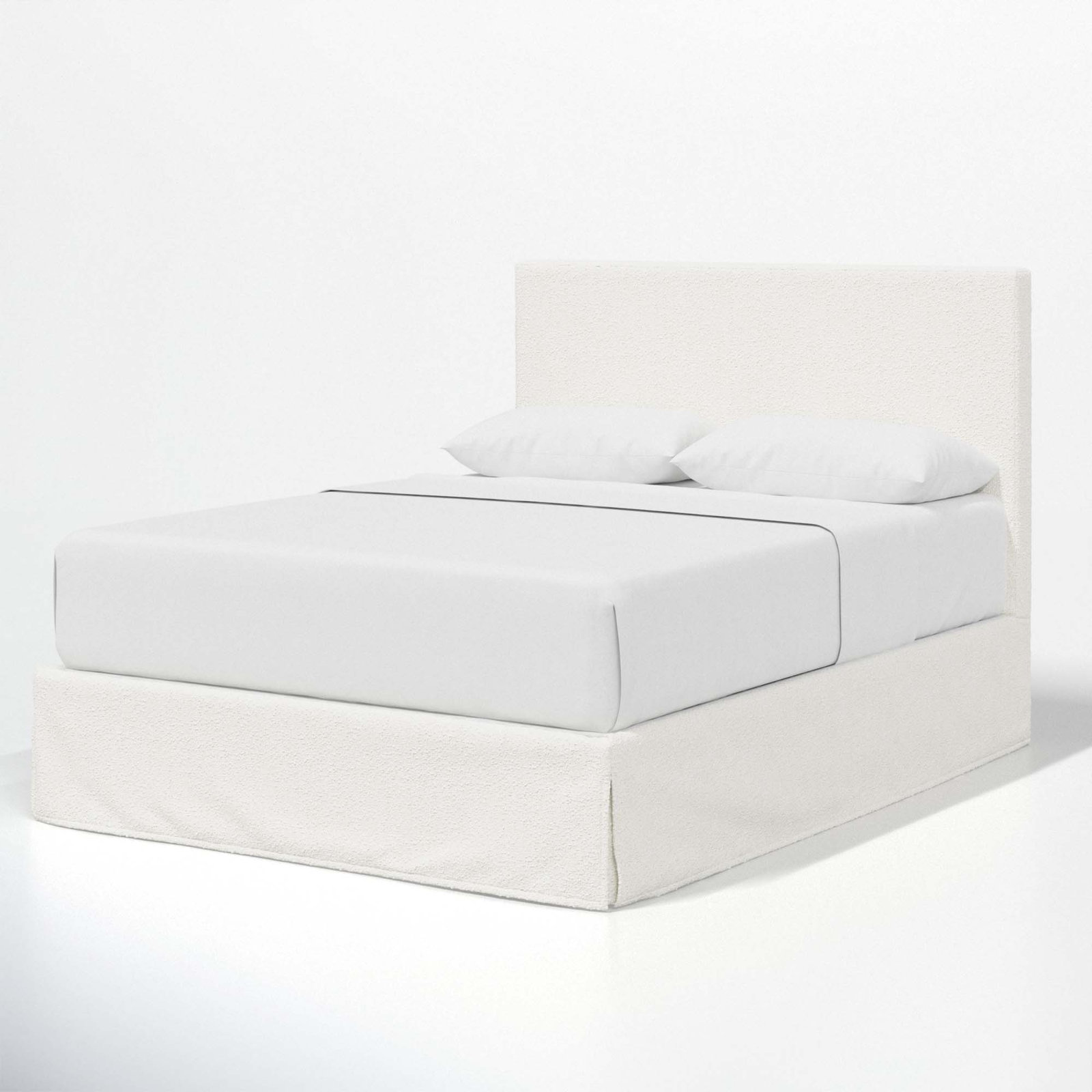 Verona Upholstered Slipcover Bed, Full, Classic Snow Boucle