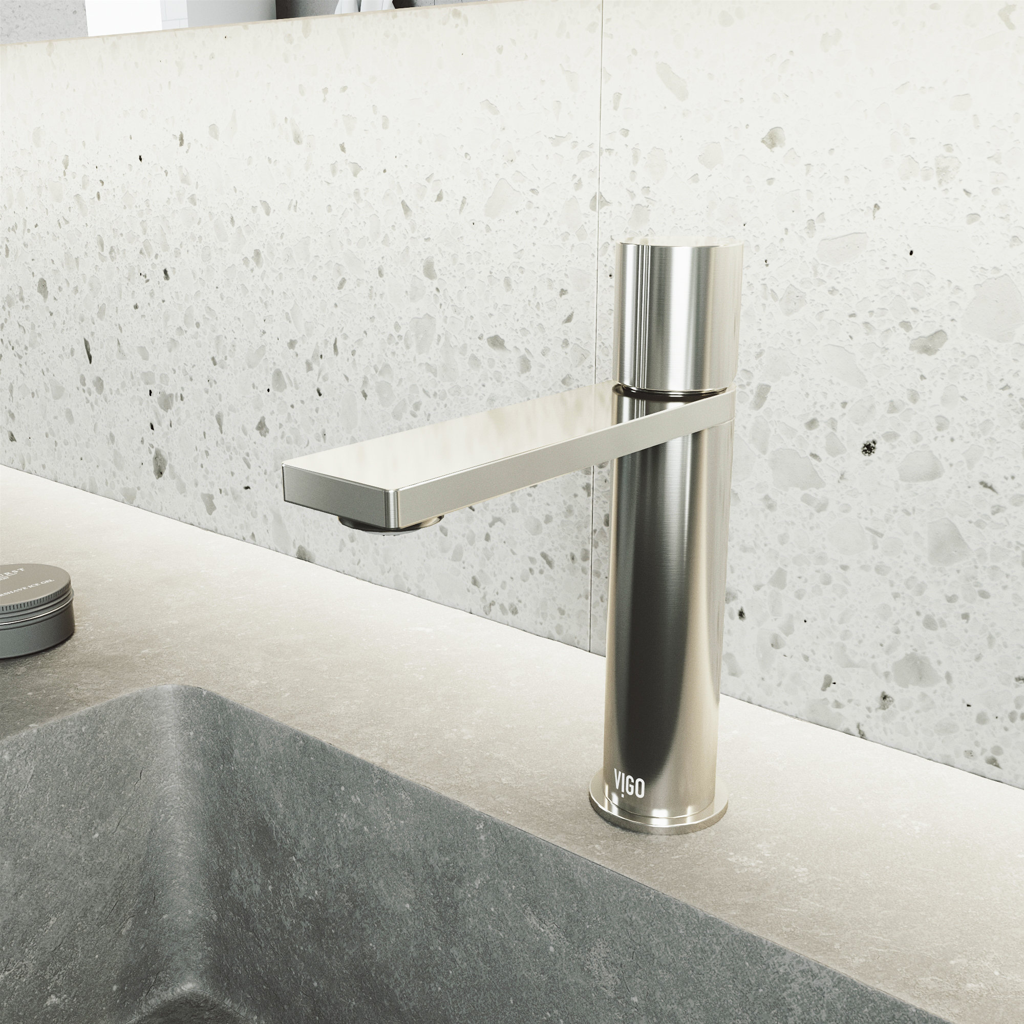 Halsey 7" H Single Handle Single Hole Bathroom Faucet , Brushed Nickel