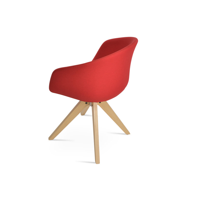 Fauteuil pivotant Tribeca Pyramid, Naturel, Rouge d’époque