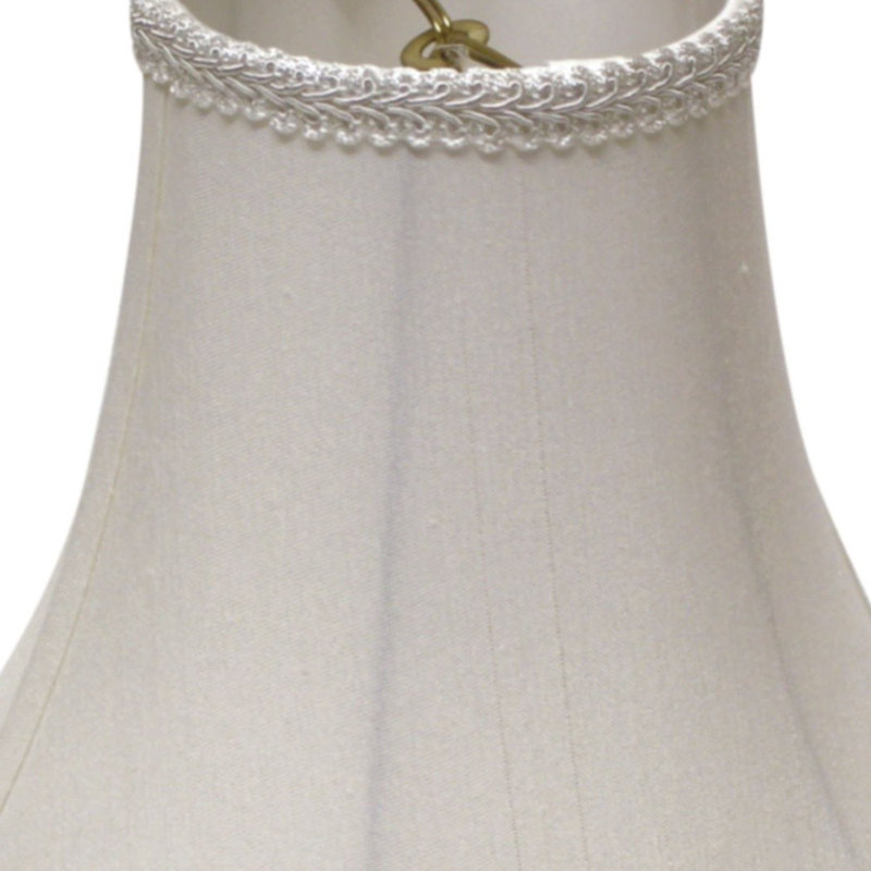 Abat-jour 16 po Cloche festonnée Monay Shantung, Blanc