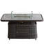 Table de foyer d'extérieur réglable en aluminium avec plateau en verre trempé - Design multifonctionnel en osier-2009806242
