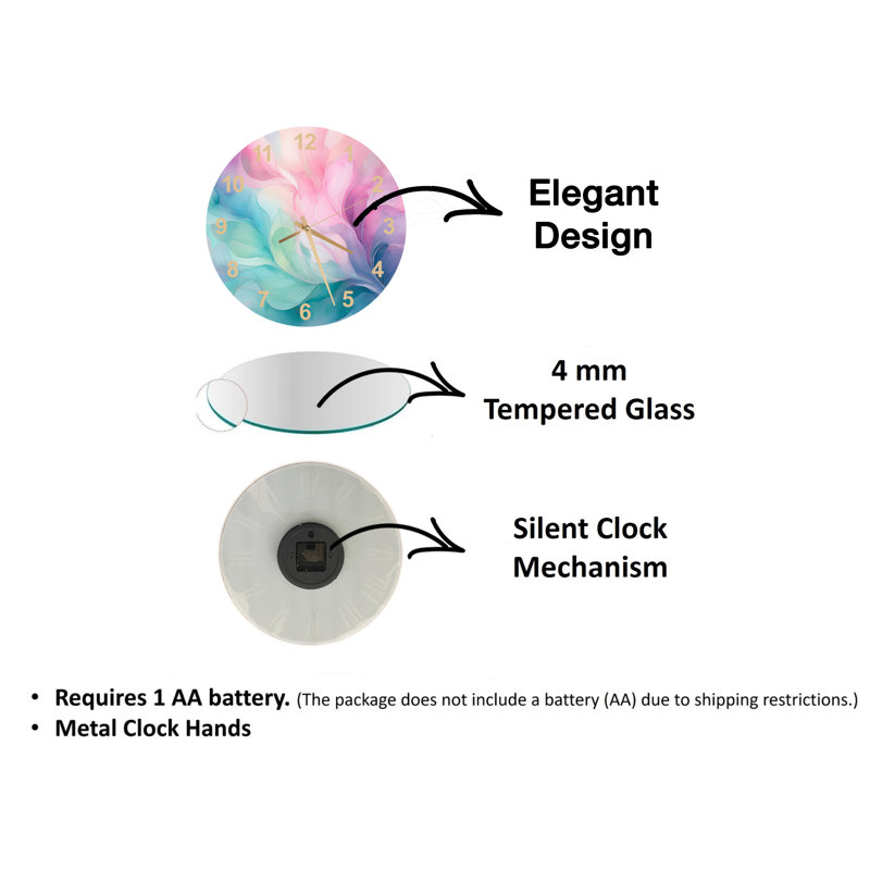 Horloge murale Ethereal, Noir