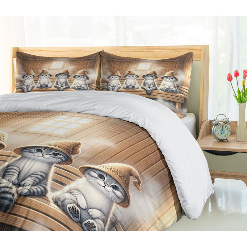 Cat Duvet Cover, Queen Duvet Cover + 2 Standard Shams