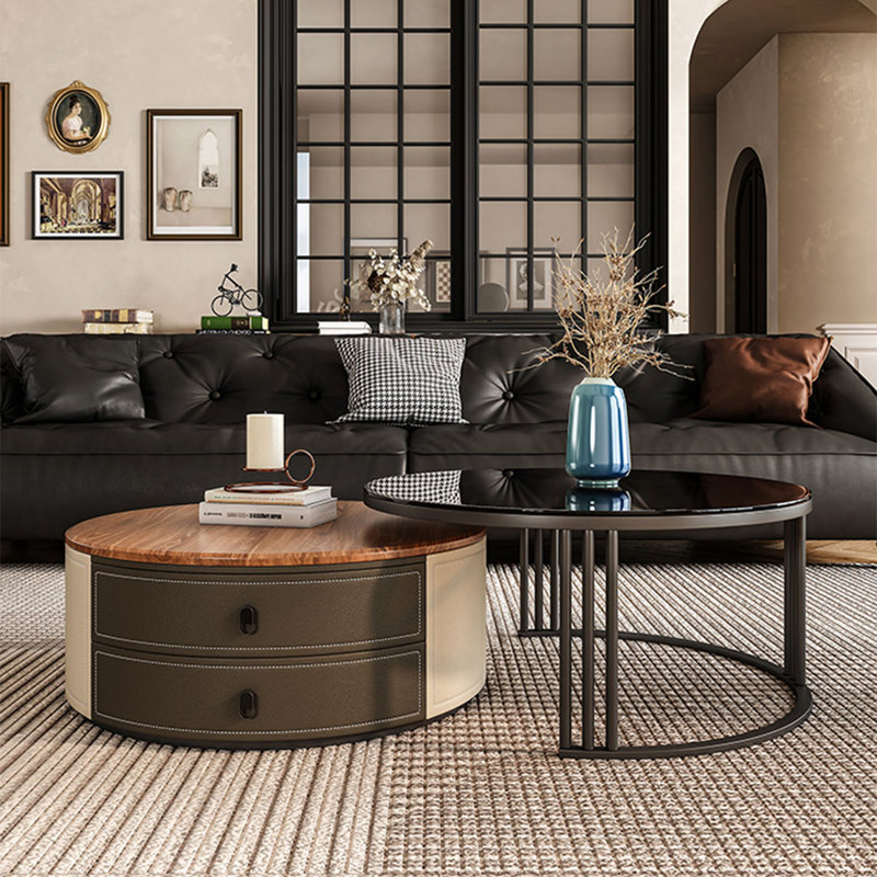Ensemble de tables basses rondes Light Luxury