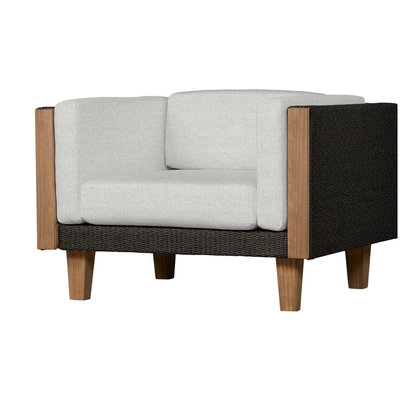 Catalina Outdoor Teak Lounge Chair, Mink, Rollo Linen