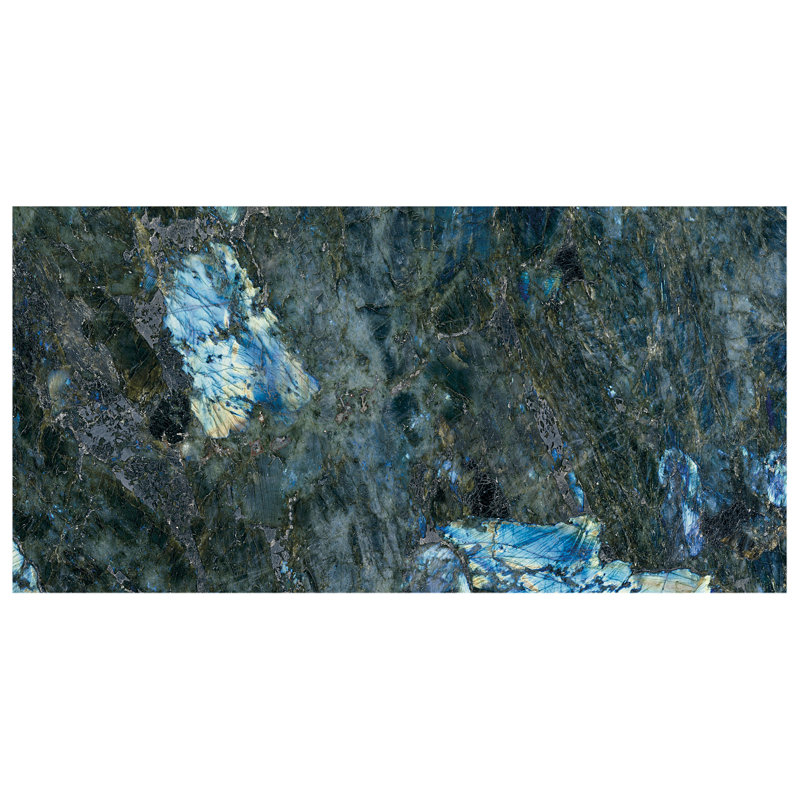 Calla Onyx 24" x 47" Porcelain Marble Look Wall & Floor Tile (15.49 Sq. Ft. / case), Labrodorite Blue