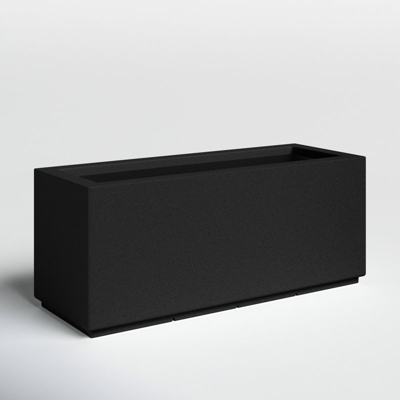 Gita Lightweight Outdoor Trough Planter Box, Black, 19"H x 46"W x 17"D