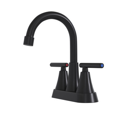Robinet de lavabo de salle de bain noir mat, 2 poignées, approuvé, fixation sur le comptoir, fabrication solide en alliage de zinc et en acier inoxydable, cartouche en céramique, débit de 1,2 gallon par minute, fonction pivotante sur 360 °, fixation sur le comptoir, alliage, débit, bec verseur