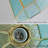 Polygonal Blue Water Glass Semi-Flush Mount