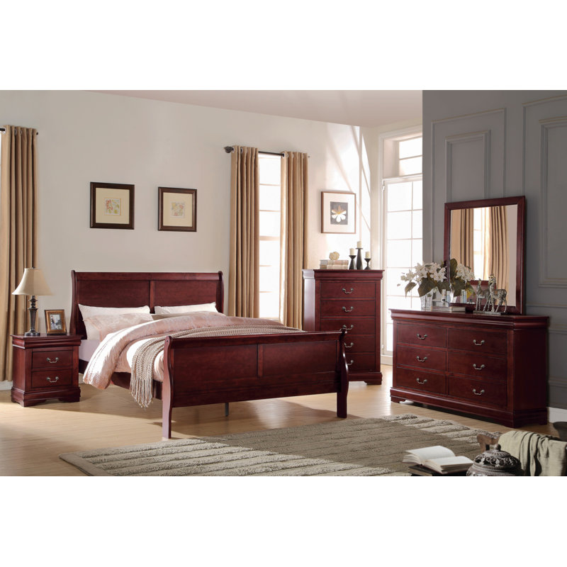 Ensemble de finition Louis Philippe, Lit simple, Brun