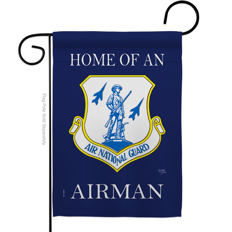Maison de la barrière de sécurité air national Guard Airman 2 faces polyester 18 x 13 po Drapeau de jardin