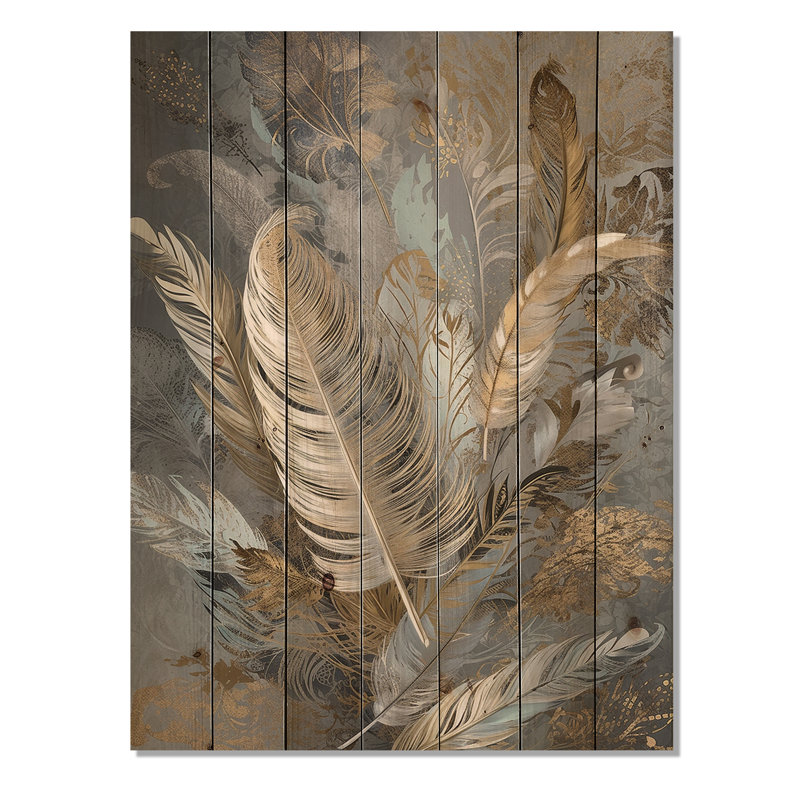 Gethsemane " Gold Feather Extravaganza V ", 20" H x 10" W x 0.78" D