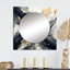 Art mural en forme de miroir abstrait de formes abstraites et dorées, "Benjamin"